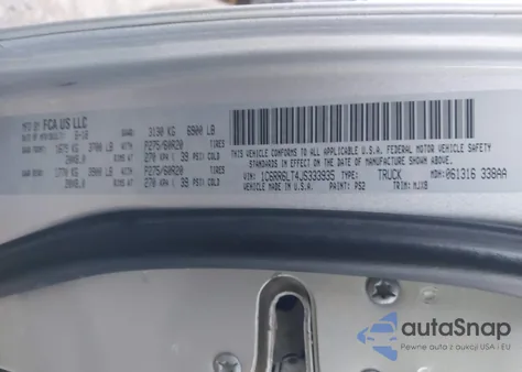 2018 Ram 1500 Lone Star 4X2 5'7 Box z USA, uszkodzony, nr VIN 1C6RR6LT4JS333935